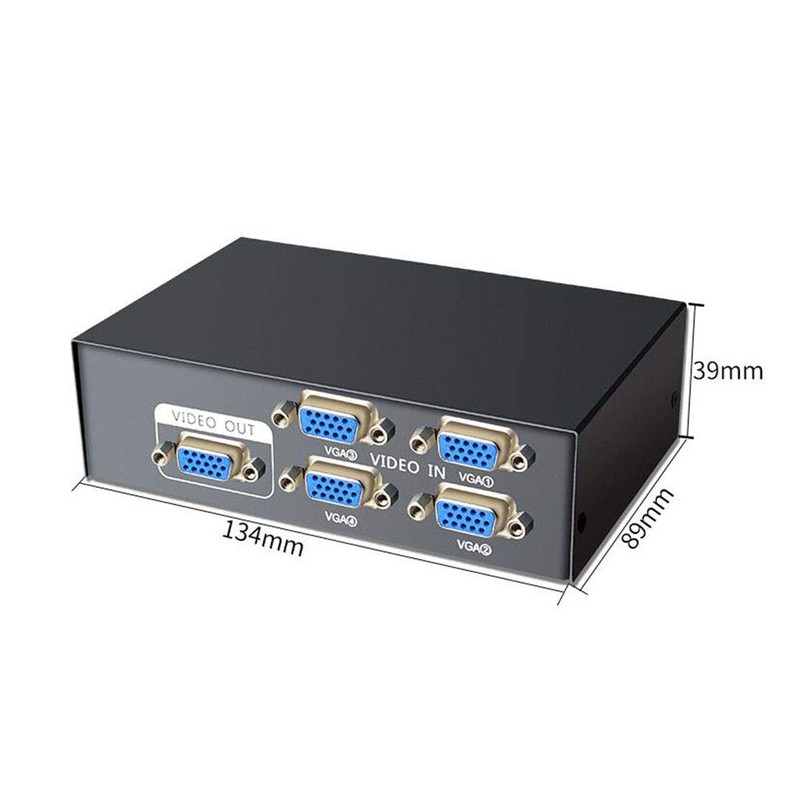 Alioay Display Switcher, VGA Switcher, 4 Input, 1 Output, 1