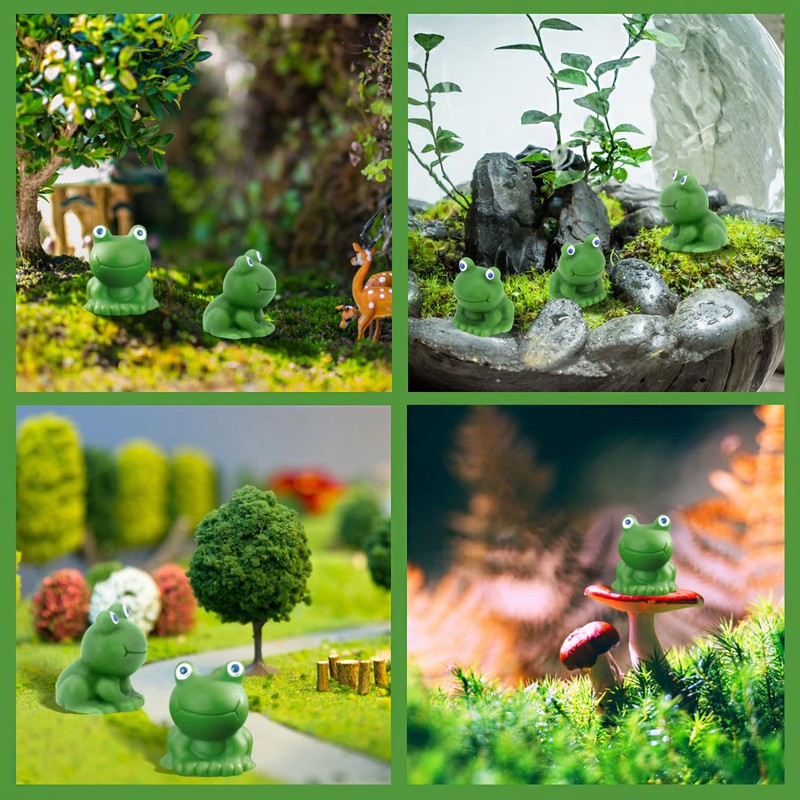 50Pcs Mini Resin Frogs Miniature Tiny Frogs Figurines Garden Decor