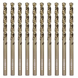 Sipery 5/32" Cobalt Drill Bit 10 Pack M35 High Speed Steel Bits Jobber Length for Hardened Metal, Stainless Steel, Cast Iron 4mm