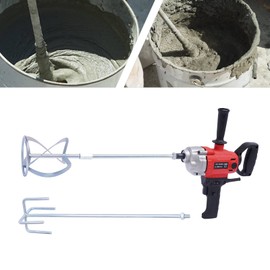 Cement Mixer, 2400W Handheld Electric Concrete Mixer Mortar Mixer with 6 Adjustable Speed 1200rpm for Mixing Mud, Cement, Mortar, Paint, Plaster