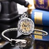 SIBOSUN Steampunk Transparent Open Face Pocket Watch for Men Women