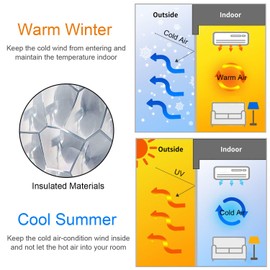 Magnetic Thermal Insulated Door Curtain 36"x80" Magnet Patio Door Cover Auto Closer Fits Doors Up to 34"x79" to Keep Warm in Winter Cool in Summer for Air Conditioner Heater Room Home Kitchen