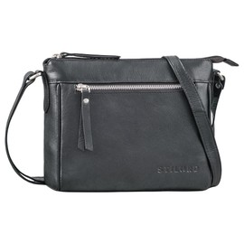 STILORD 'Mirabelle' Women's Leather Shoulder Bag - Timeless Bag Perfect as Shoulder Bag Shoulder Bag Leisure Bag Handbag for Hanging Shoulder Bag Genuine Leather, black, M