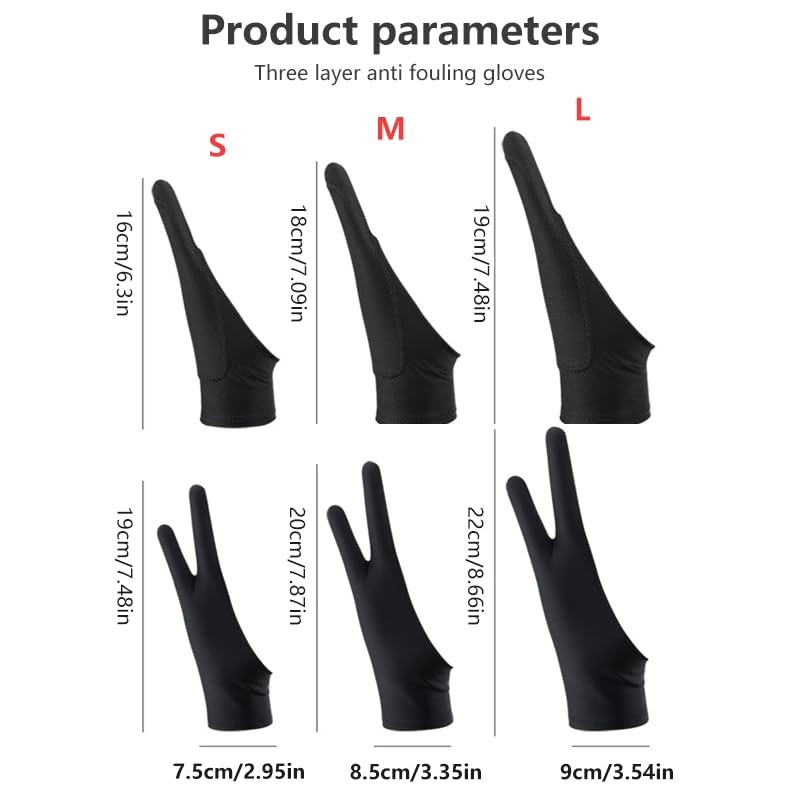 aoozleny 2-Pack Artist Glove Palm Rejection Drawing Glove 1 Finger,