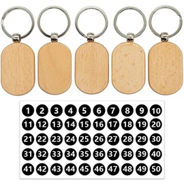 Number Tags, Luggage Tags, Oval, 5 Pieces, Number Stickers, Wooden Tags, Cloak Bills, Small Bills, Plastic Wooden Key Holder, Solid Color, Key Tag, Name Insert, DIY