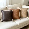 CaliTime Throw Pillow Covers Pack of 2 Faux Shearling Stitching