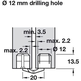 GEFONG Mini Cylindrical Barrel Hinge 12mm for Cabinet Door Panel Connection Small Box DIY Hand Craft Brass Matt Concealed Hinges 180 Degree Opening Angle Pack of 8 Pcs