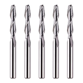 SpeTool 5PCS 1/8 Inch Shank Upcut Spiral Router Bit Set with 1/8" Cutting Diameter, 3/4 Inch Cutting Length 1-1/2 Inch OVL, Solid Carbide CNC Wood Router Bits