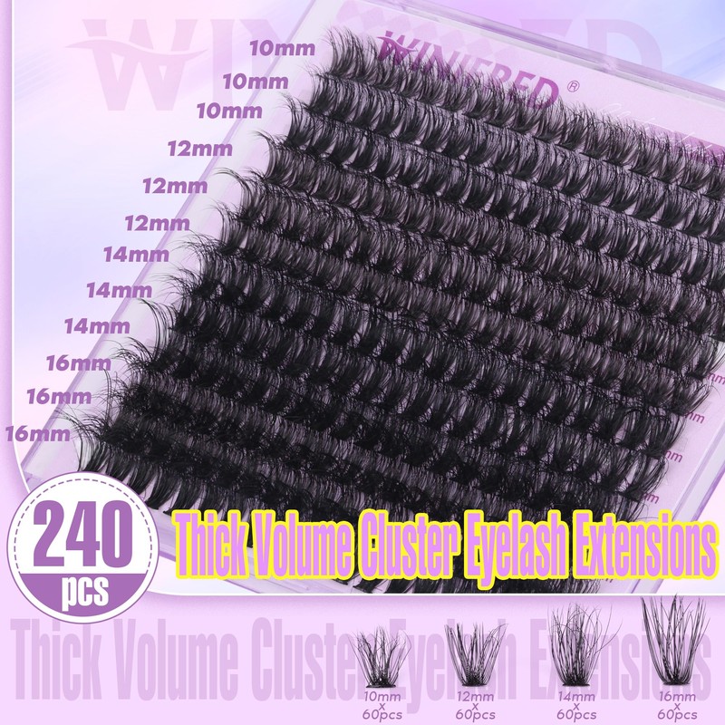 Winifred Cluster Eyelash Extensions Fluffy Wispy Lash Clusters Thick Volume