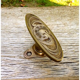 Antikas - Window handle beautiful Art Nouveau handle, window olive brass patinated