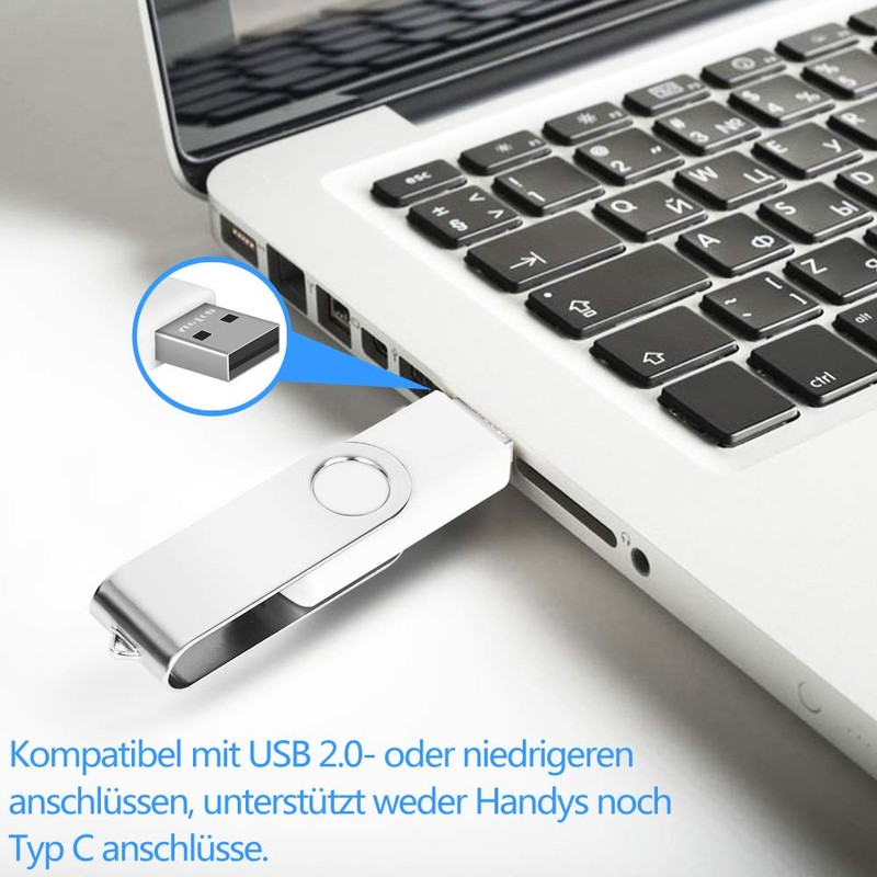 USB Sticks 32GB Pack of 10, AreTop Memory Stick Rotate