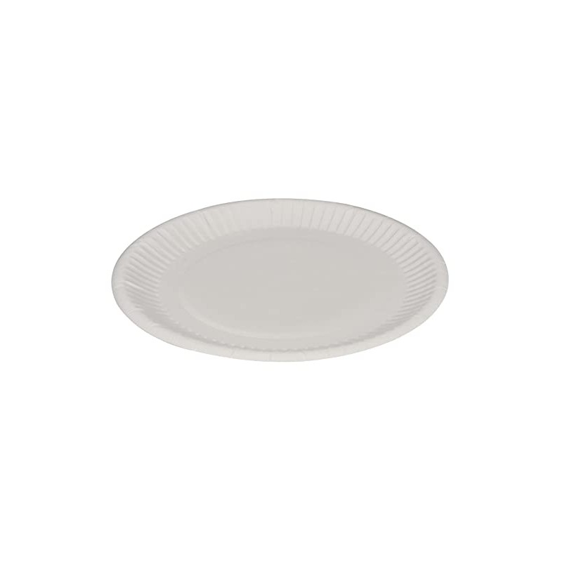 Abena Round Clay-Coated Paper Plates, 7 Inch, Paper-Plate Design, Biodegradable