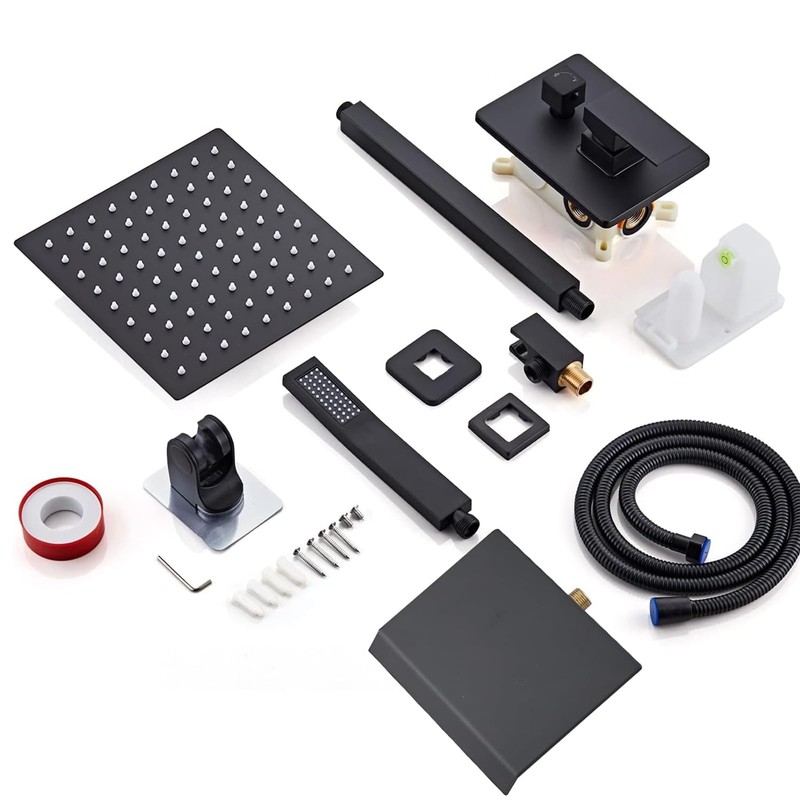 RTOBWEYE 8 Inch Shower Faucet Set, Ceiling Mounted Rainfall Shower