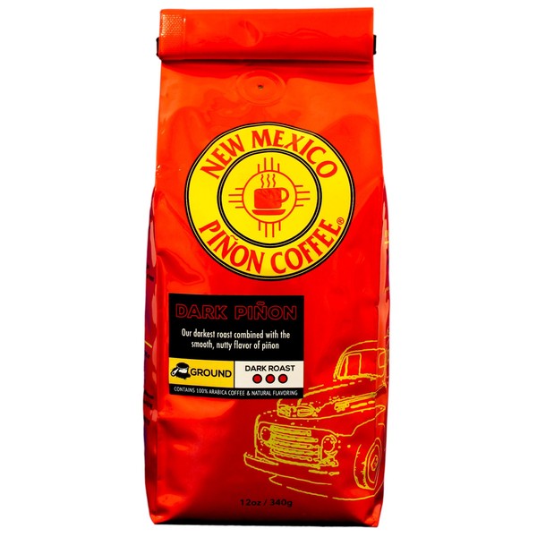 New Mexico Piñon Coffee Naturally Flavored Coffee (Dark Piñon Ground, 12 ounce)