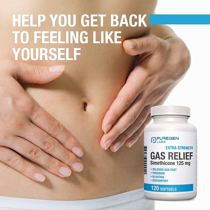 P Puregen Labs Extra Strength Gas Relief Softgels with Simethicone