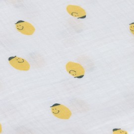 LÄSSIG Happy Fruits Lemon Baby Swaddling Blanket Burp Blanket Set of 3 Cotton 85 x 85 cm / Swaddle & Burp Blanket L