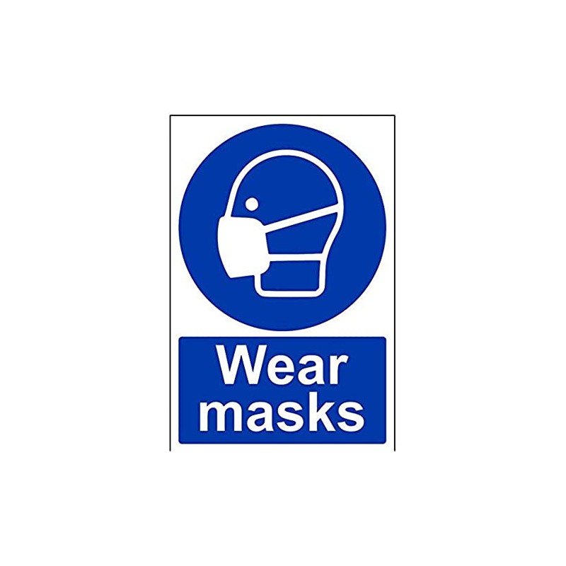V Safety Wear Masks PPE Sign - 200mm x 300mm