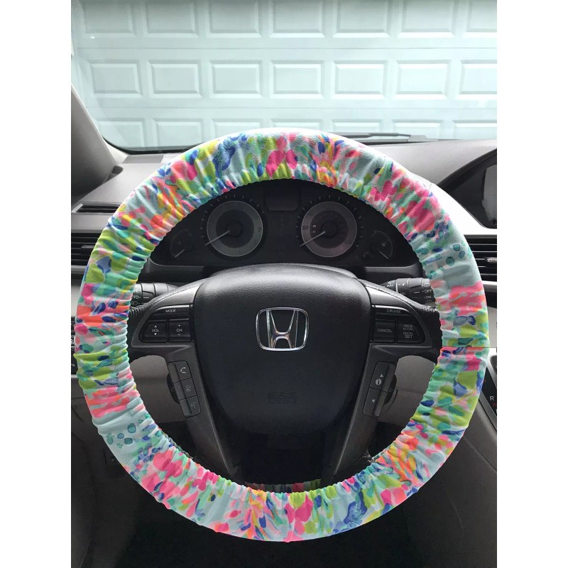 Designer Lilly Fabric steering wheel cover
