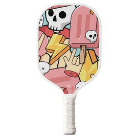 TigerTail Sports Pop Rock Colorful Design Pickleball Paddle, USA Pickleball Approved, White Trim