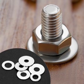 QWORK® 250 PCS Washers Set, 304 Stainless Steel Flat Washers, for Screws, 15 Sizes Washers for Bolts Assortment