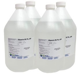 ChemWorld Vegetable Based Glycerin USP - 4x1 Gallons - Approved and Packaged for Direct Food, Beverage, and Medical Applications