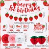 MEIWUTIE Berry First Birthday Decor,23 Pcs Strawberry First Birthday Decorations