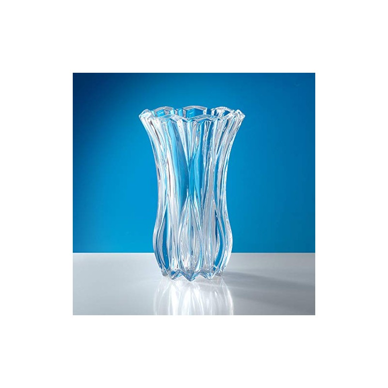 Mikasa Celebrations Blossom Crystal Vase, 12-Inch Tall, Elegant Cut Glass