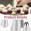 Pack of 6 Professional Icing Nozzles Large for Decorating Cakes,