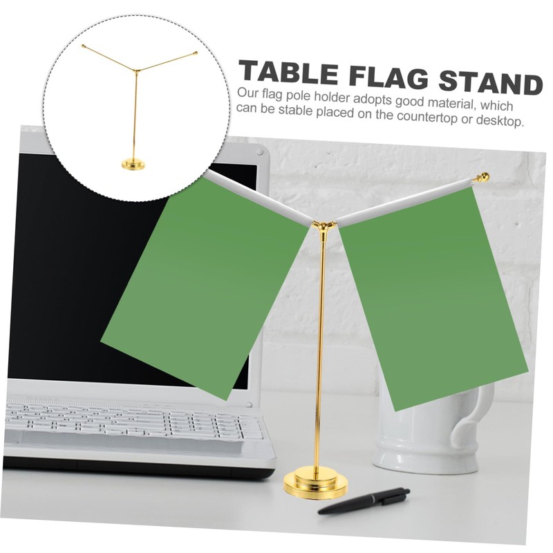 FUNOMOCYA Desk Flag Stand with Stable Base for Office Conference