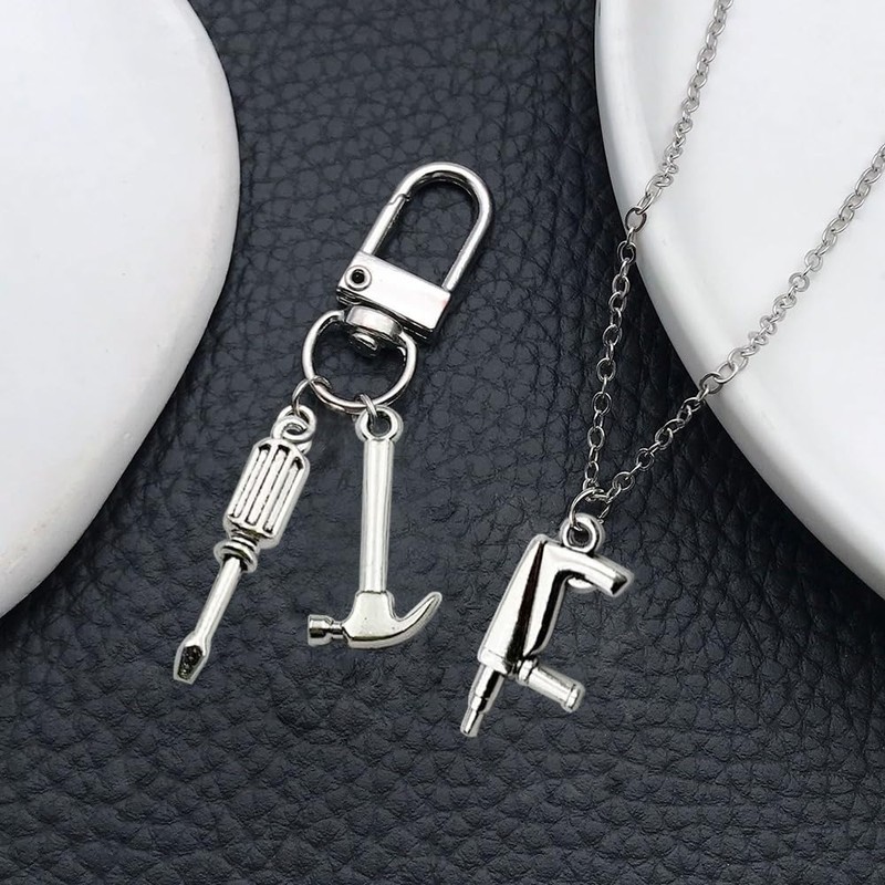 100Pcs Mini Tool Charms for Jewelry Making Hammer Wrench Tool