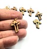 Zuluf Handcrafted Olive Wood Cross Charms from Bethlehem Holy Land