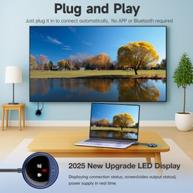 Wireless HDMI Transmitter and Receiver 4K with LED Display, 1080P 60Hz Wireless HDMI Extender 2.4G & 5G for Streaming Smooth Video & Audio from Laptop PC Camera TV Box to Monitor Projector HDTV-165FT