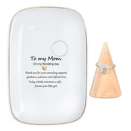 Mother Of The Bride Gifts From Bride, To My Mother on My Wedding Day Present from Daughter, Mother Wedding Gift from Bride, Thank You Gift for Mom, Ceramic Ring Dish, Jewelry Dish, Ring Holder Tower
