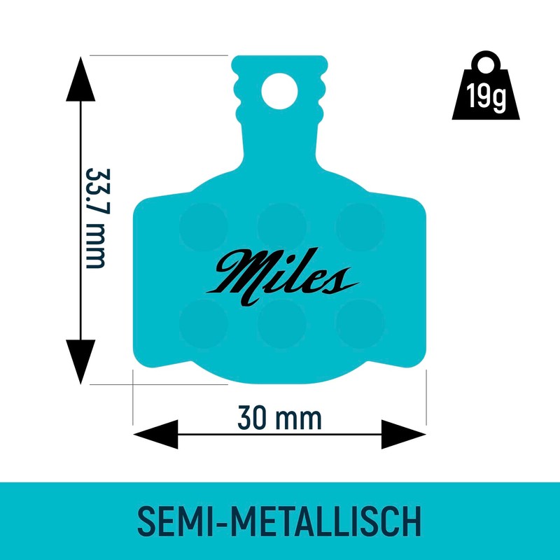 Miles Racing Bicycle Disc Brake Pads Semi-Metallic for Magura MT2