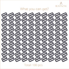 BEADNOVA Tri Glide Slide Buckle 1 Inch Slide Buckle Adjustable Webbing Triglides Adjusters for Bag Backpack Belt DIY (100 Piece, Black)