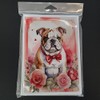 Caroline's Treasures DAC4426GCA7P English Bulldog Valentine Roses Greeting Cards Pack
