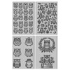 CONCHLERY 4 Sheets Clay Texture Sheets Owl Flowers Plants Books