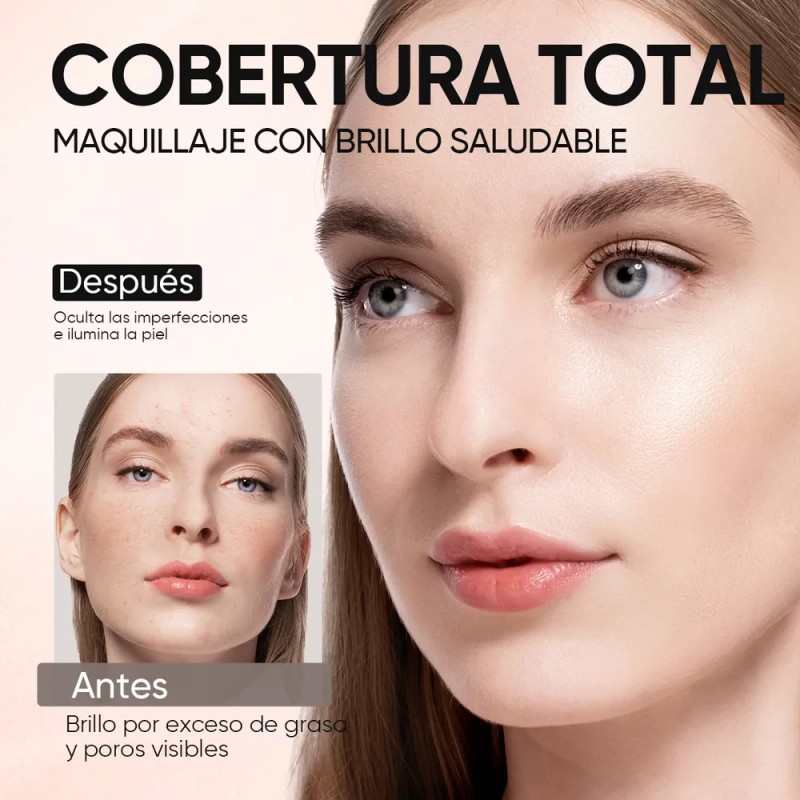 Skintific Cushion Base Maquillaje Ligero Cobertura Media Tono Vainilla