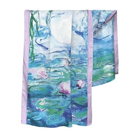 RainCaper Silk Blend Shawl Wrap Scarf For Women Monet Nymphéas