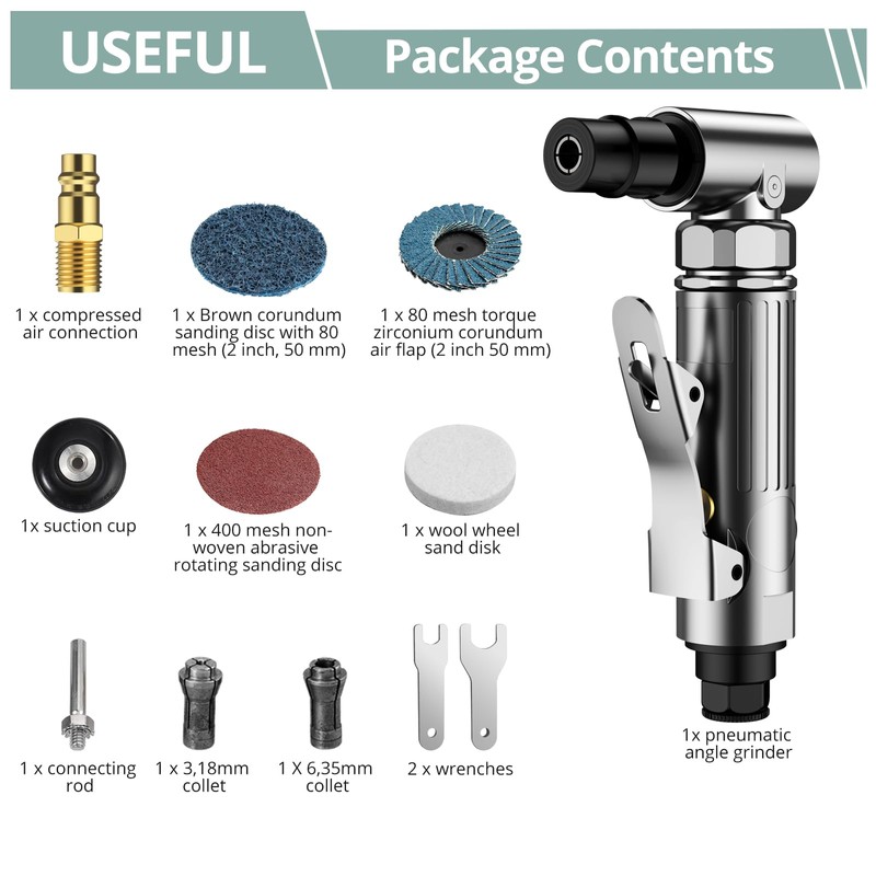 COLFULINE Air Die Grinder with 1/4" and 1/8" Collet, 90