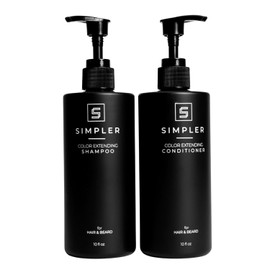 Simpler Color Protecting Shampoo And Conditioner for Men (Bergamot & Cedar Scented) - Dye & Sulfate Free Shampoo for Color Treated Hair & Beard - Hair Cleanser w/Coconut Oil, Almond Oil & More