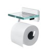 Tiger Safira Toilet Roll Holder with Shelf, Stainless Steel, Chrome,