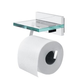 Tiger Safira Toilet Roll Holder with Shelf, Stainless Steel, Chrome, 13 x 12.5 x 10.8 cm