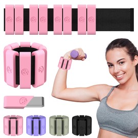 Sonkoloro Adjustable Wrist and Ankle Weights for Women Men, Leg Weights for Women 1 lb-1.3 lbs Each for Walking, Yoga, Dance, Barre, Gym Blush 1lb