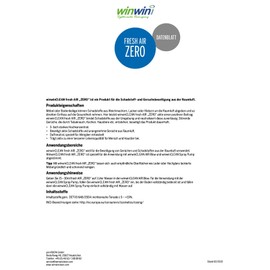 winwinClean Fresh Air Air Purification Concentrate 'Zero' 500 ml I Also Suitable for ProWin Air Bowl