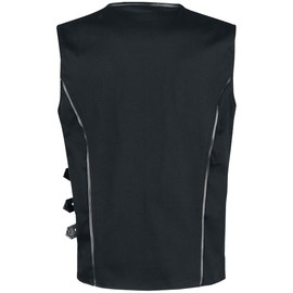 Gothicana by EMP Men's Black Vest with Buckles, black