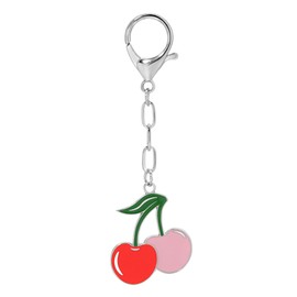 Lucky Feather Enamel Bag Charm/keychain - Cherries