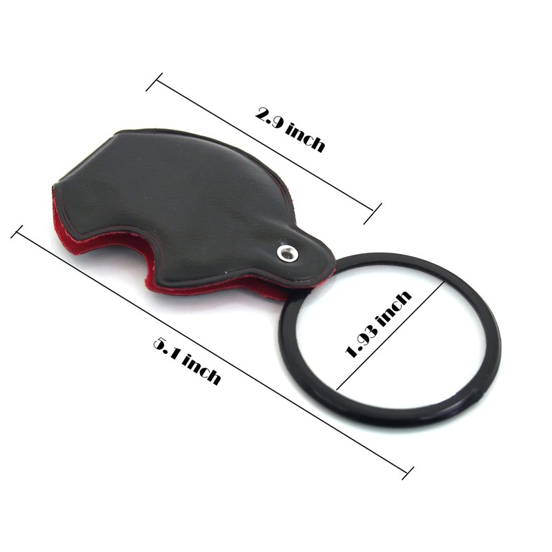 3pcs Mini Magnifying Glass 10X Folding Pocket Magnifier 50mm Loupe