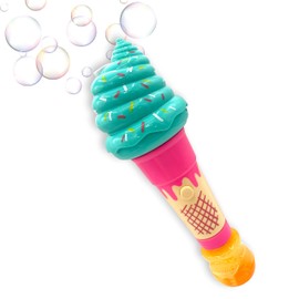 BukBukLAB Electric Bubble Bubble Stick, Cute Soft Cream Bubble Stick, Includes 1 Liquid, Glows, No Drips! Easy to Carry, Tank Type, LED, Automatic Making Machine, Bubble Gun, For Weddings, Birthdays