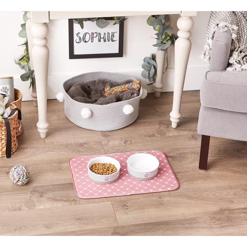 Bone Dry Machine Washable, Ultra Absorbent Pet Mat, 12x18, Rose
